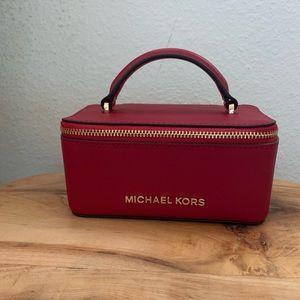 Michael Kors scarlet saffiano leather jewelry case